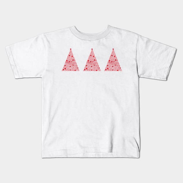 Made of shining red stars elegant Christmas tree Kids T-Shirt by GULSENGUNEL